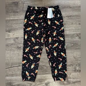 Dot Dot Smile Black Nutcracker and Candy Cane Joggers